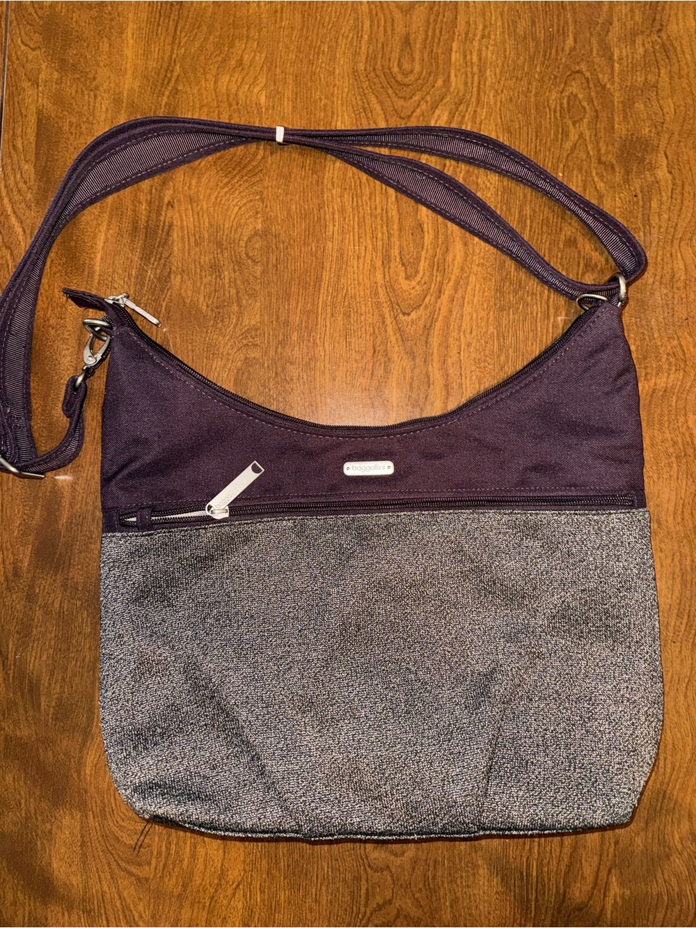Baggallini Purple and Gray Crossbody Bag